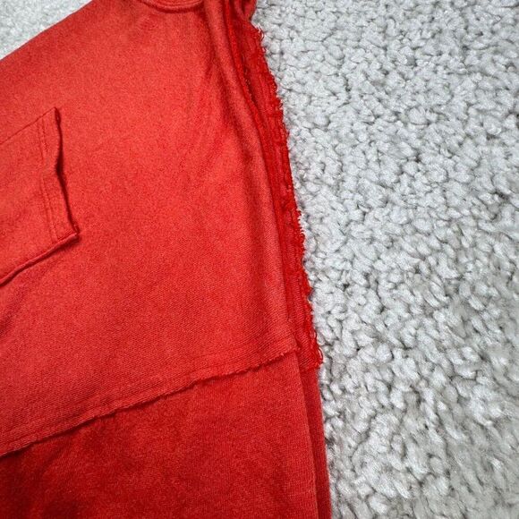 Free People Orange Cropped Pocket Sweatshirt Mock Neck - Picture 7 of 7